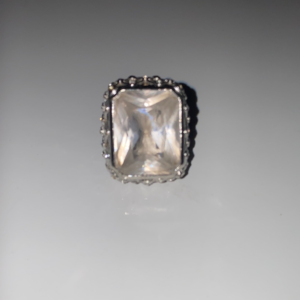 White sapphire cocktail ring